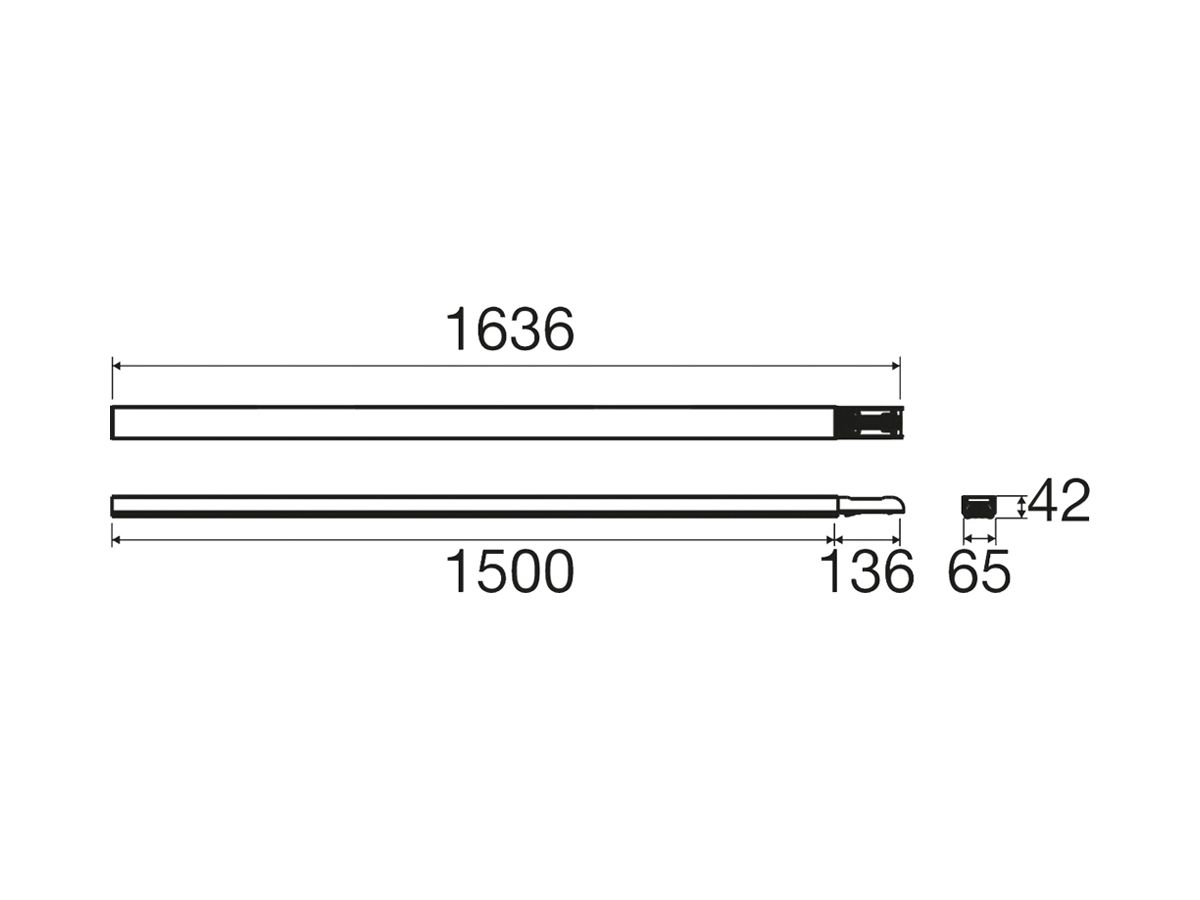 Tragschiene SLV EASYLIGHT BC Aluminium 7×2.5mm² 1500mm schwarz