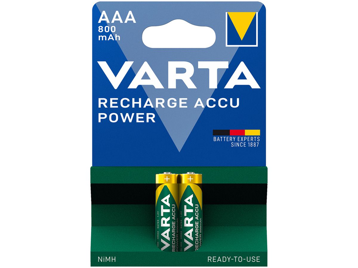 Akku VARTA Ready To Use NiMH HR03/AAA, 0.8Ah Blister à 2 Stück