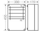 Gehäuse Hensel Mi, 300×450mm, Sammelschiene 250A, 5-polig