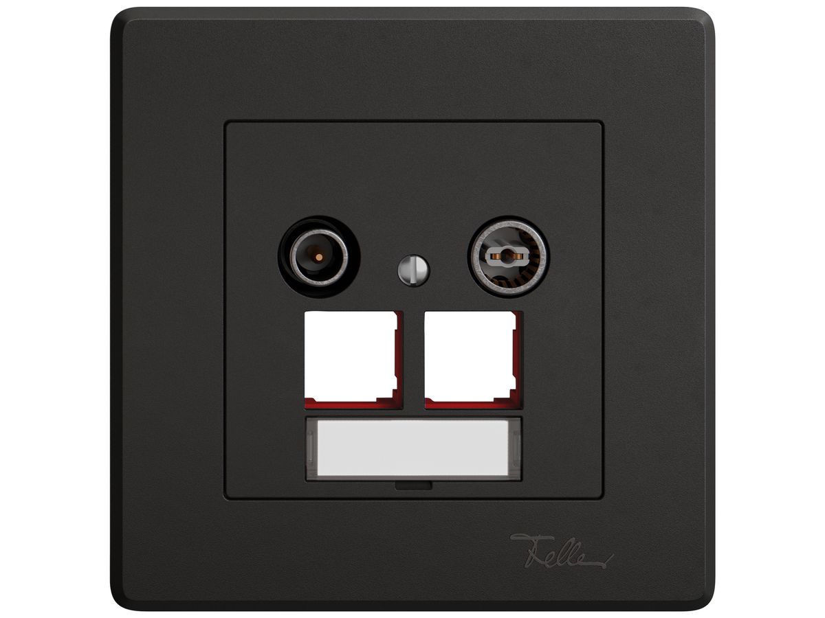 UP-Multimediadose TV-R EDIZIO.liv SNAPFIX® EASYNET f.2×RJ45 S-One 4dB sz