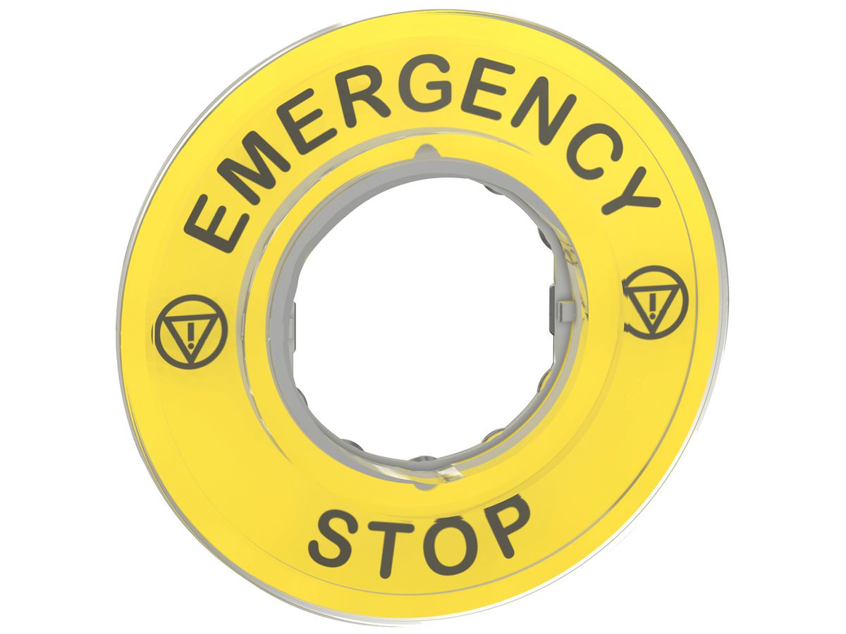 Bezeichnungsschild Harmony XB4/XB5 Symbol "NOT AUS" Ø60mm gb