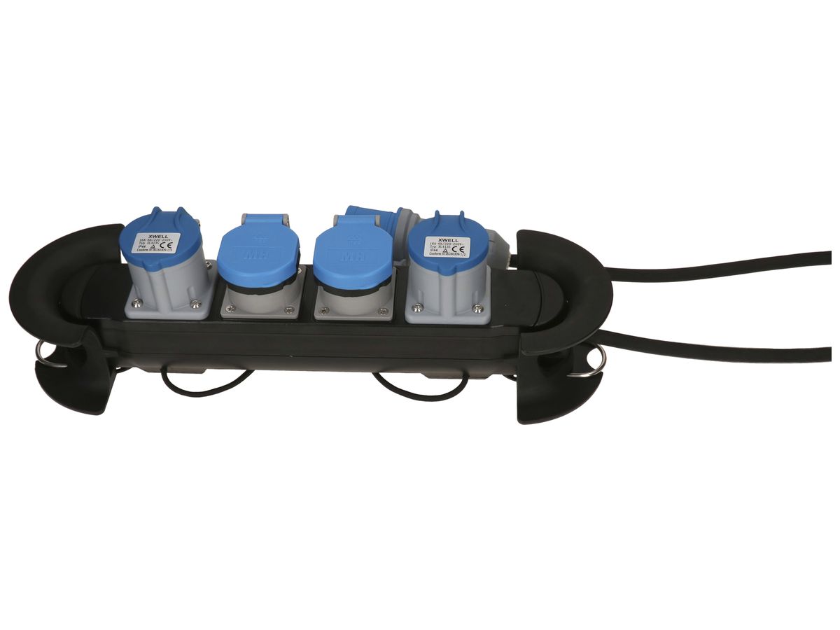 Steckdosenleiste MAX HAURI Construct Line 5m 2×T23 2×CEE16 IP55 90° schwarz