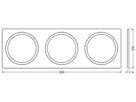 Abdeckplatte LEDVANCE FRAME Stahl 300×100mm 3×Ø68mm schwarz