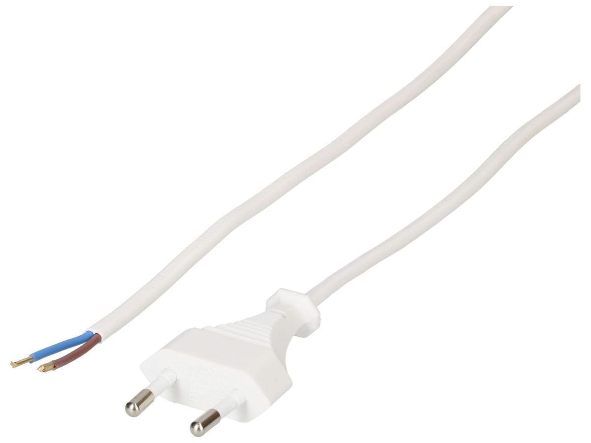 Anschlusskabel MH WIRE PVC 2.5A 230V 2×0.75mm² T26 gerade 3m ws