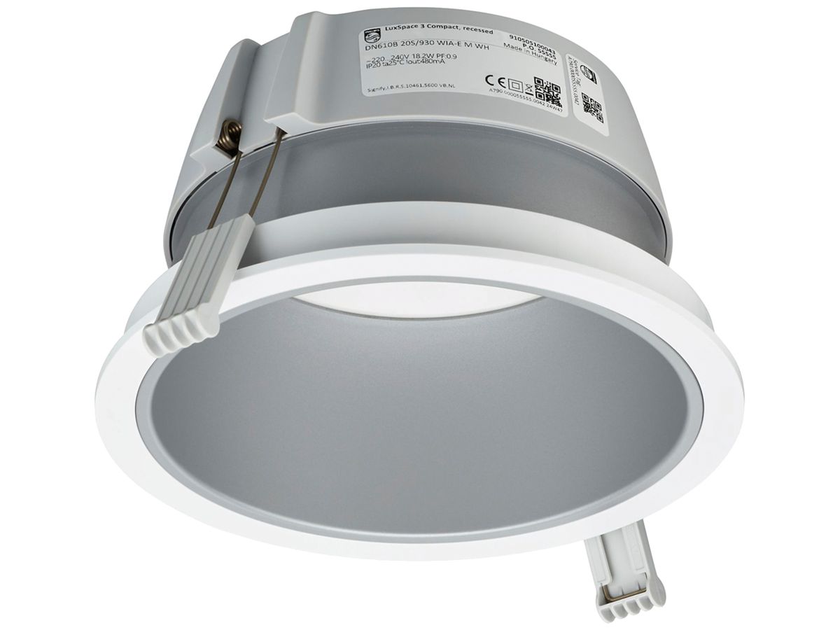 LED-Downlight Philips LuxSpace Compact M 18W 2100lm 840 WB Ø214mm weiss