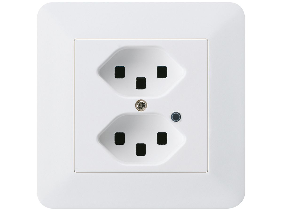 UP-Steckdose Hager kallysto.trend 2×T23 beleuchtet C ultraweiss