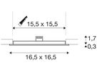 EB-LED-Deckenleuchte SLV SENSER18 SQUARE 350mA 9.7W 820lm 3000K EB 155×155mm ws