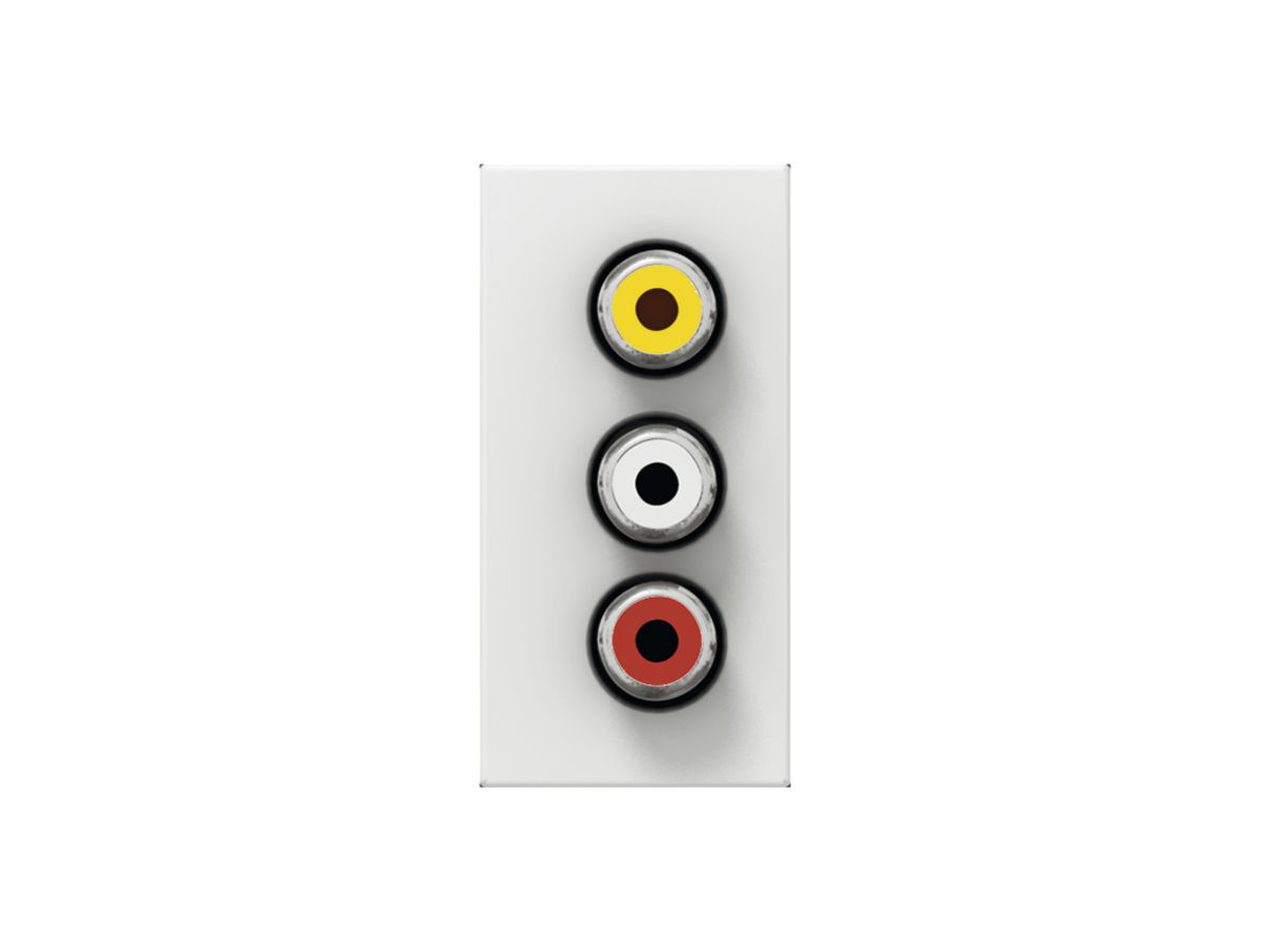 EB-RCA-Komposit&Audio-Stereo-Dose MOS weiss 1 Modul