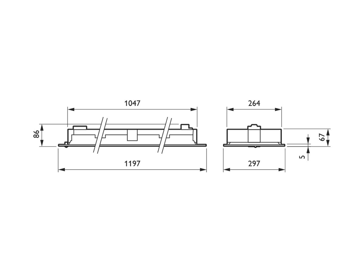 EB-LED-Deckenleuchte Philips PowerBalance 19.8W 3400lm 840 DALI 1197×297 ws