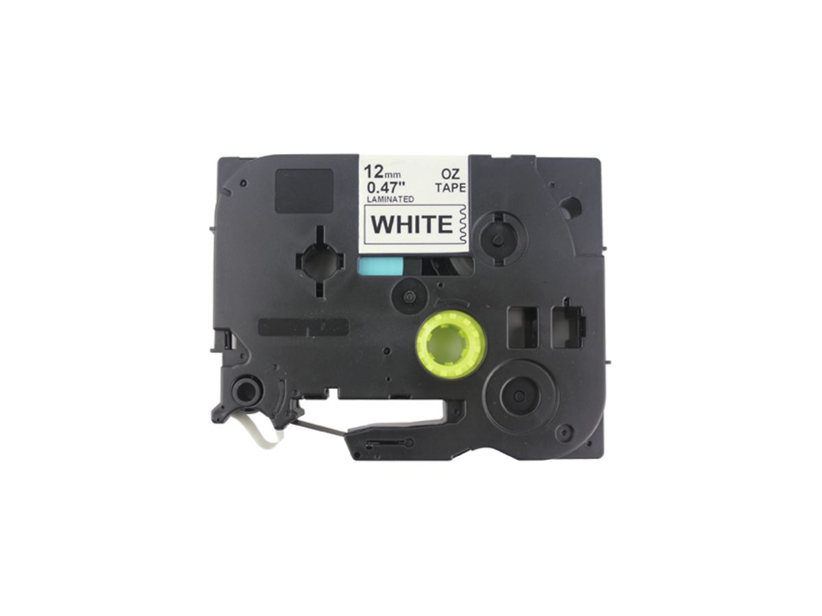 Schriftbandkassette kompatibel zu OZE-S231, 12mm×8m, weiss/schwarz
