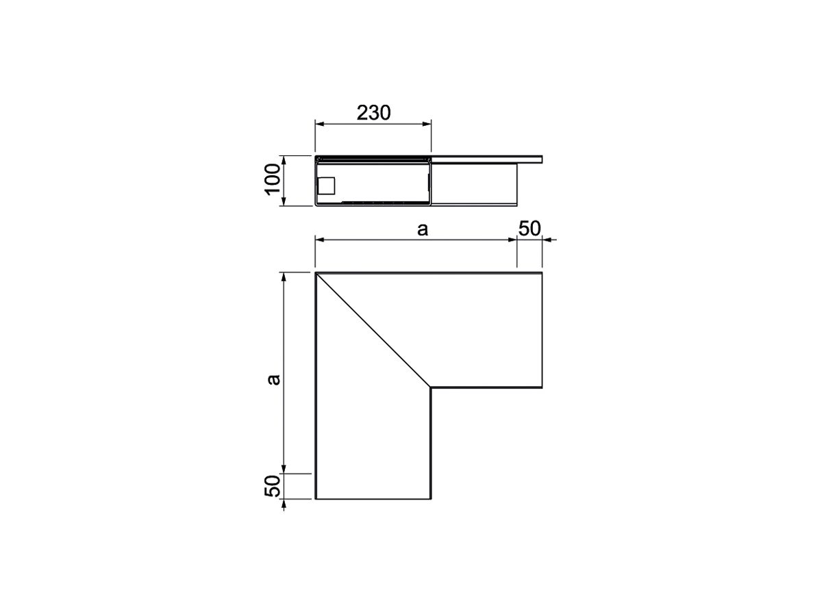 Flachwinkel Bettermann 400×230×100mm, PVC, lichtgrau, 7035