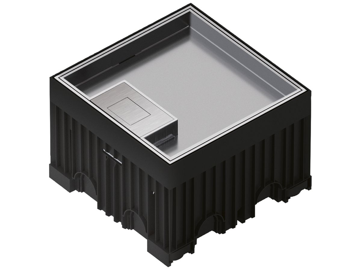 Bodendose Hager Q02 LE 3kN 140×144×15mm rostfreier Stahl 3×FLF