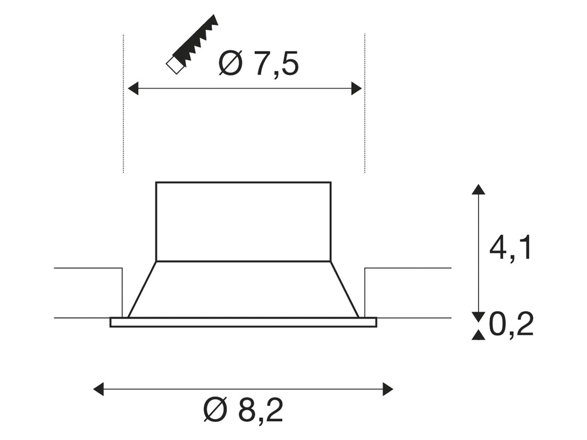 Einbaurahmen SLV NEW TRIA 75 Aluminium Ø82×43mm weiss