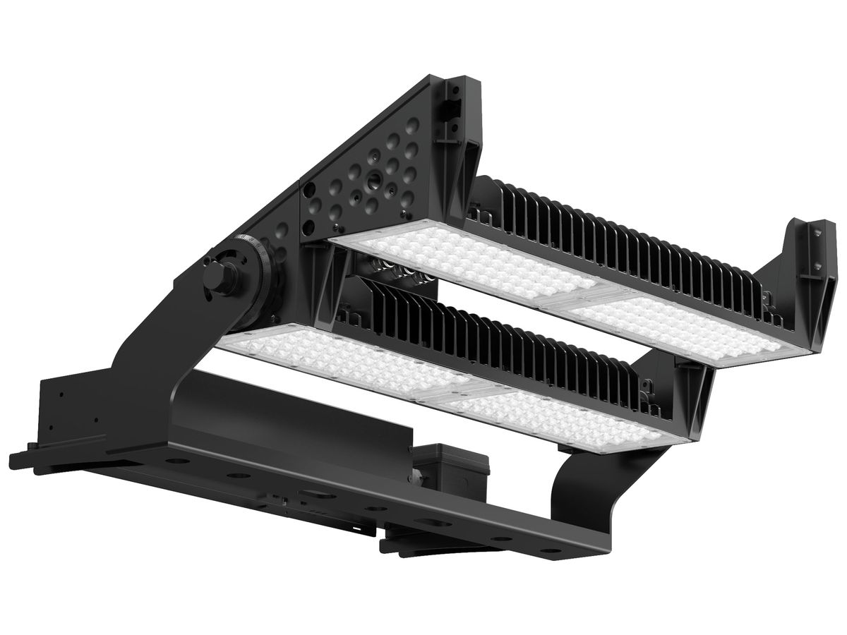LED-Strahler DOTLUX HLFsport 800W 120600lm 4000K IP66 115×35° 1-10V schwarz