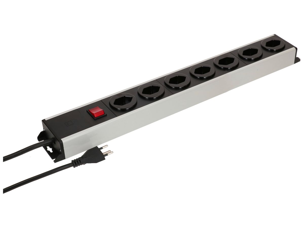 Steckdosenleiste MH POWER LINE 10A Schalter 7×T13 1.5m grau-schwarz