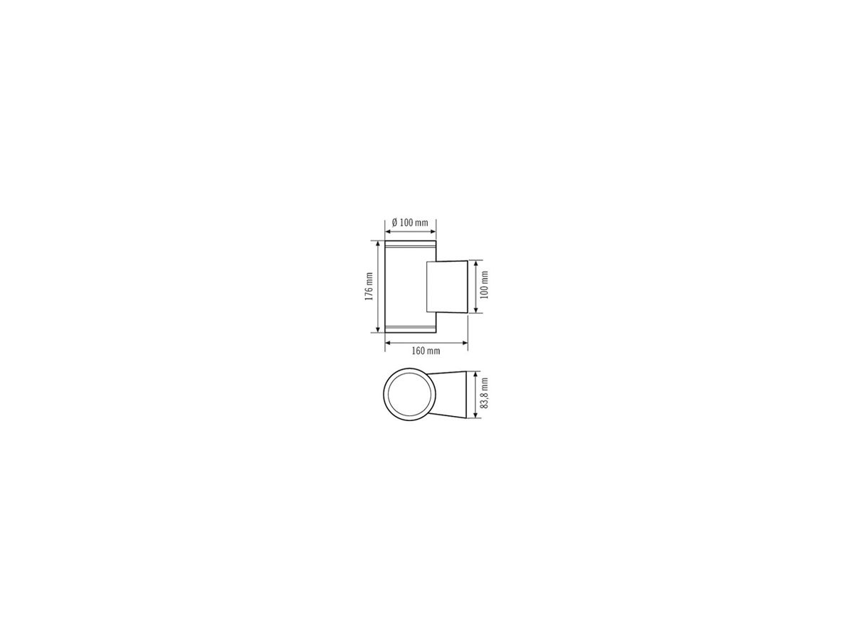 LED-Wandleuchte ESYLUX ALVA UDL 4000K 822lm IP65, anthrazit