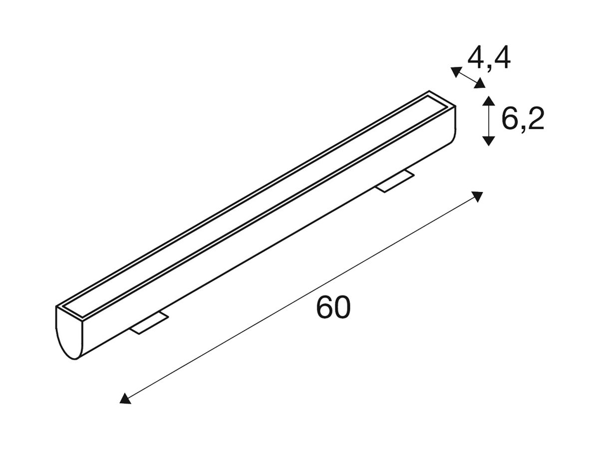 LED-Wandleuchte SLV GALEN 20W 2300lm 830 IP65 DALI 600mm anthrazit