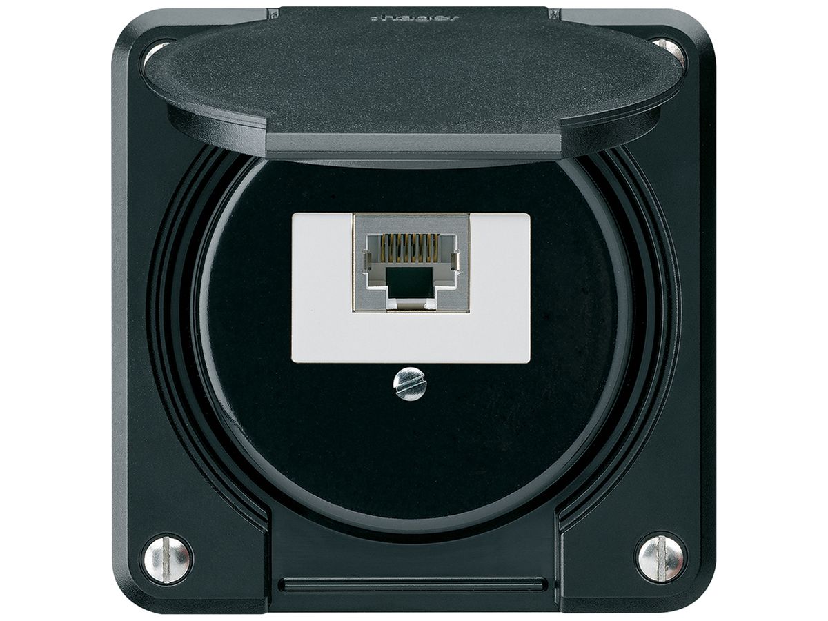 UP-Anschlussdose robusto IP55 schwarz 1×RJ45/s