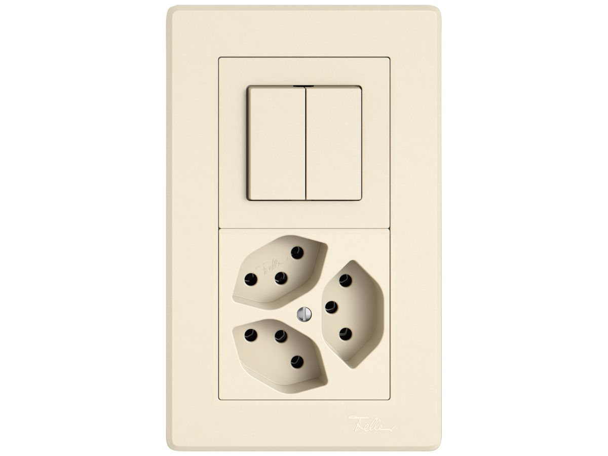 UP-Kombination EDIZIO.liv SNAPFIX® 2×1 156×96mm Schema 1/3+3/1L+3×T13 crema