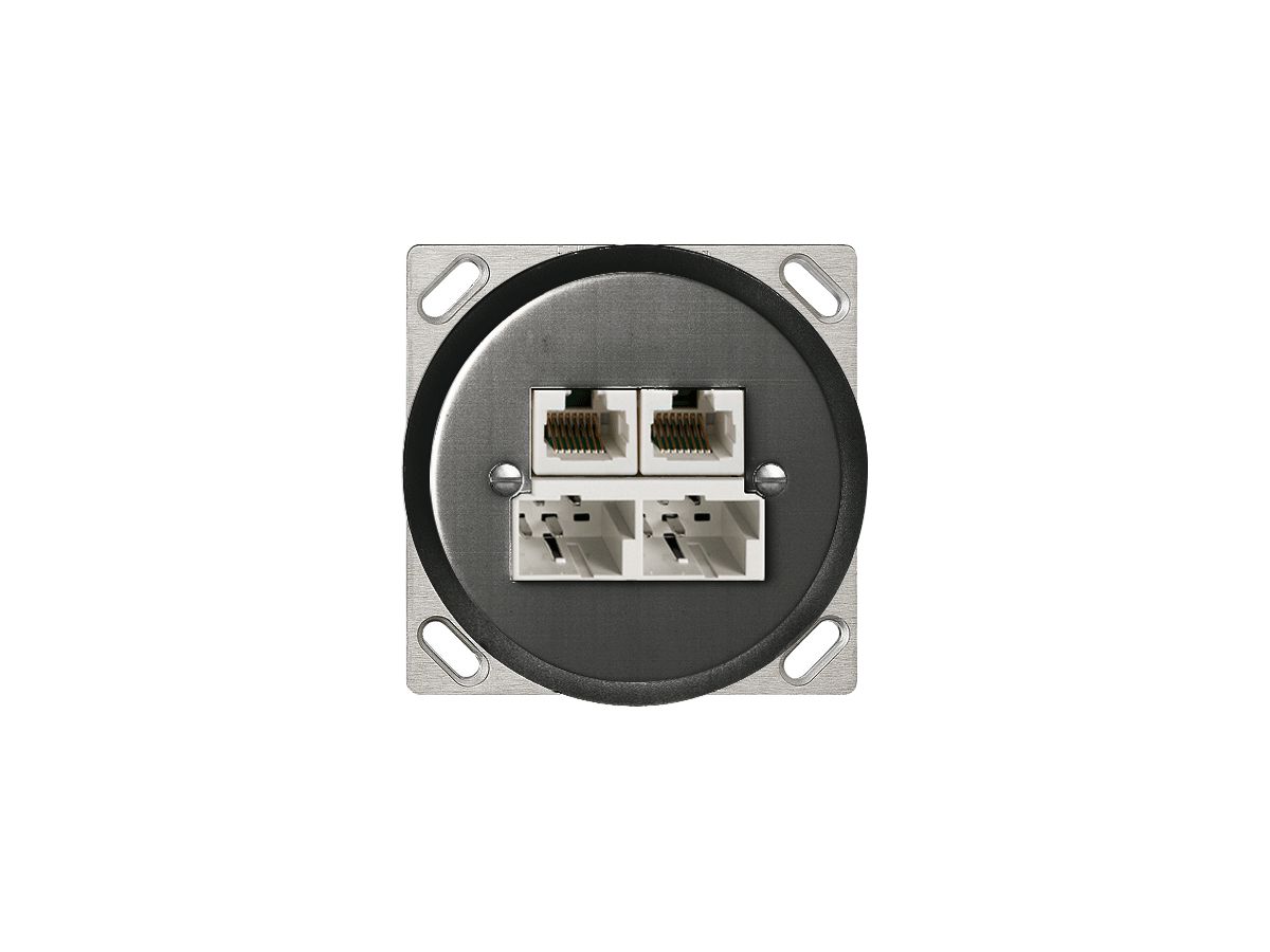 EB-Dose SOHO 2×TT/2×RJ45/u schwarz getr.ITplus