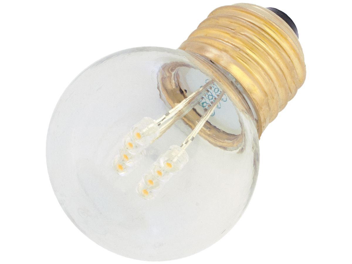 LED-Lampe ELBRO E27, 1W, 230V, 40lm, 2700K, 300°, Ø45, weiss, klar