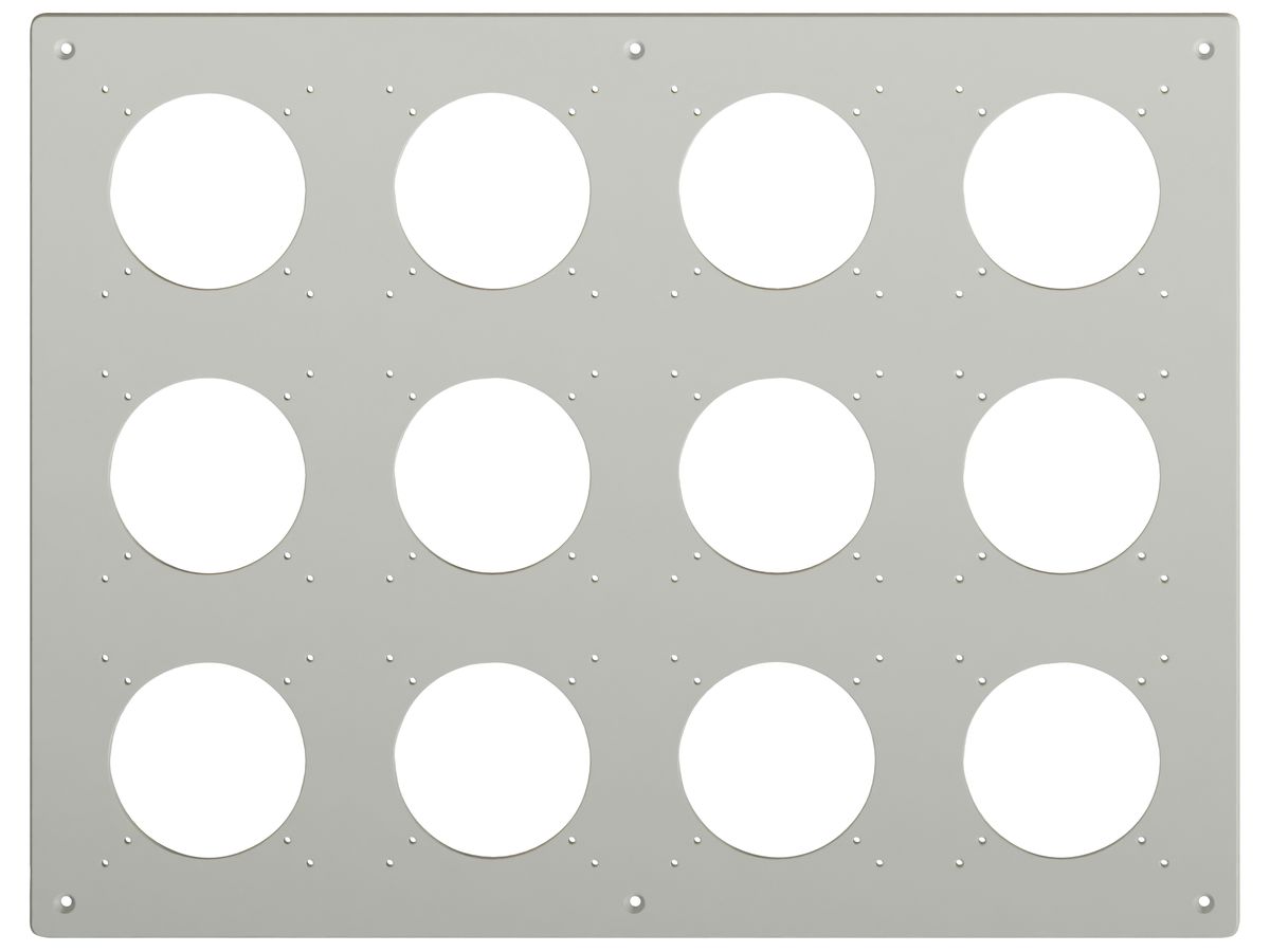 NUP-Kopfzeile Feller NEVO, 3×4, für N.CO-Apparate, lichtgrau