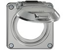 Oberteil ELEMENT SNAPFIX® m.Klappdeckel Achse und Spannfeder isoliert Ø53mm alu