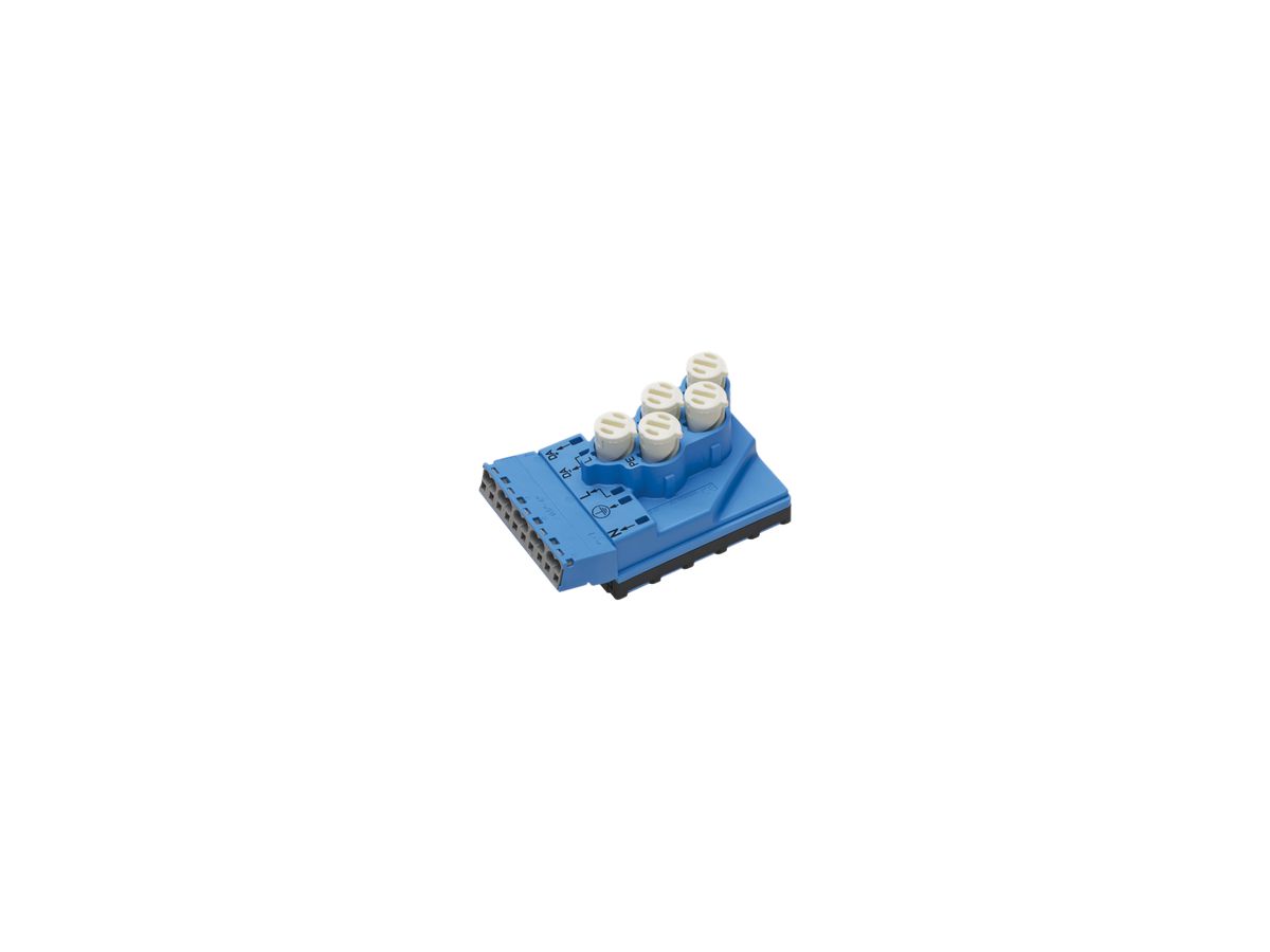 Einspeisemodul WAGO 5L blau mit Zugentlastungsgehäuse