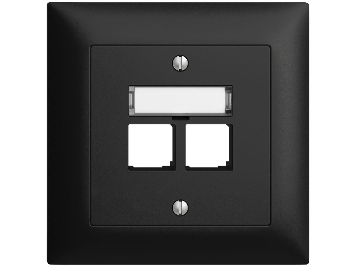UP-Montageset S-One EDIZIOdue FMI für 2×RJ45 gerade, schwarz