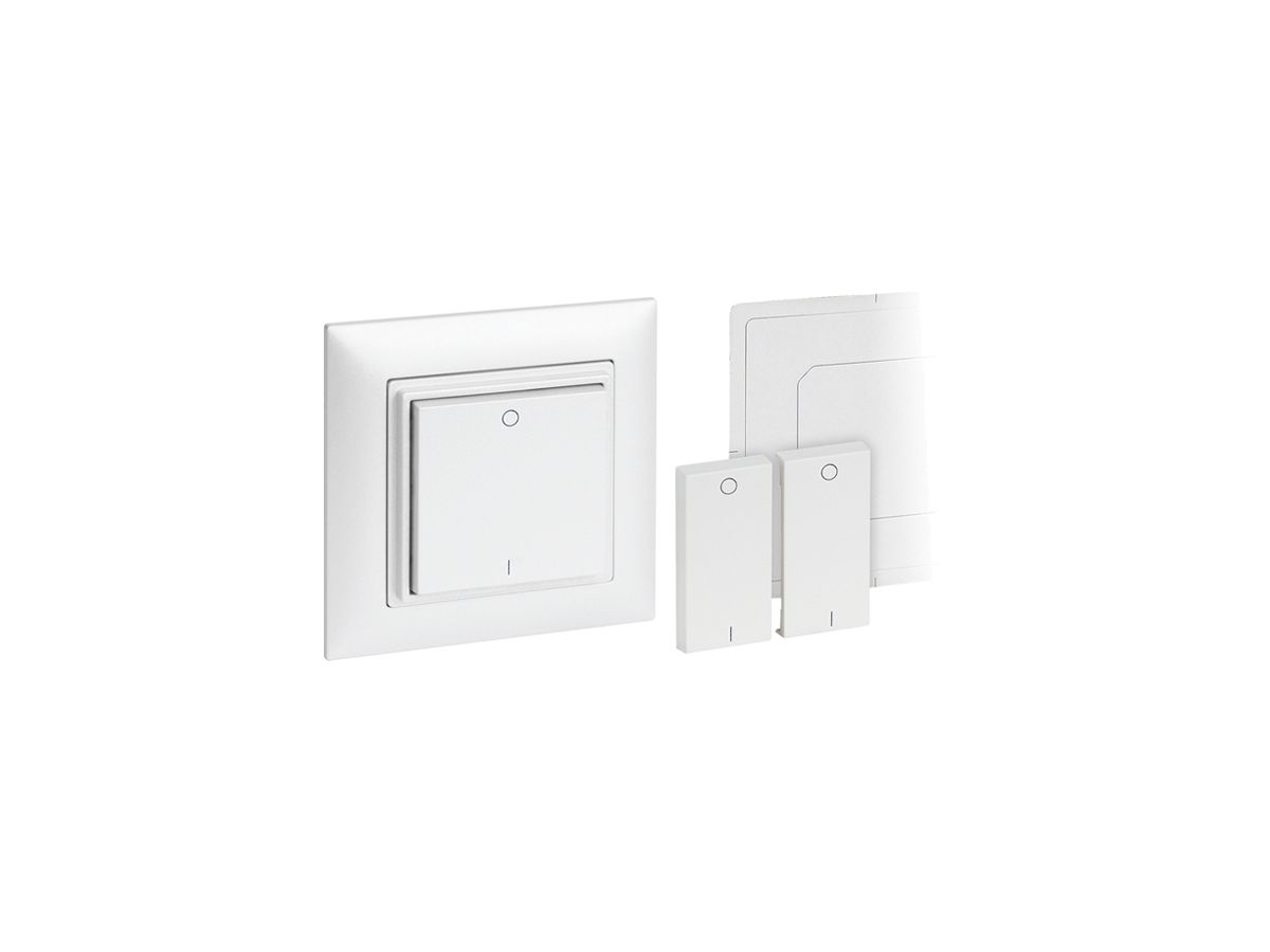 RF-Wandsender Omnio 4-Kanal weiss mit Symbol I-O, ohne Batterie