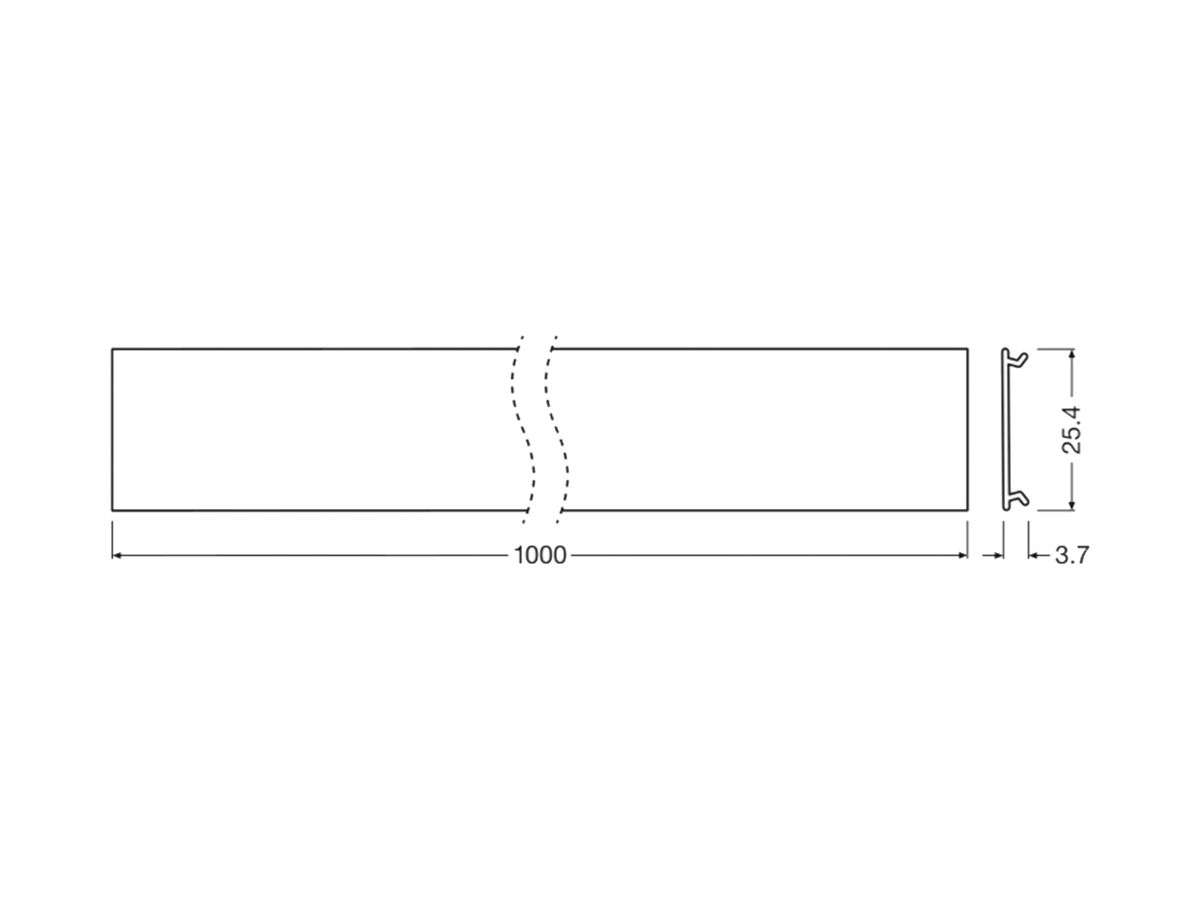 Abdeckprofil LEDVANCE LS AY Kunststoff 1000×25.4mm opal