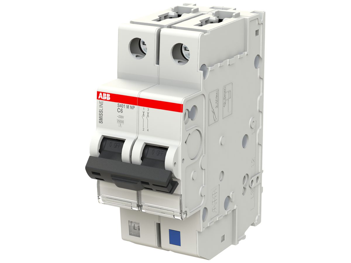 Leitungsschutzschalter SMISSLINE TP S 2×6A C 10kA NP