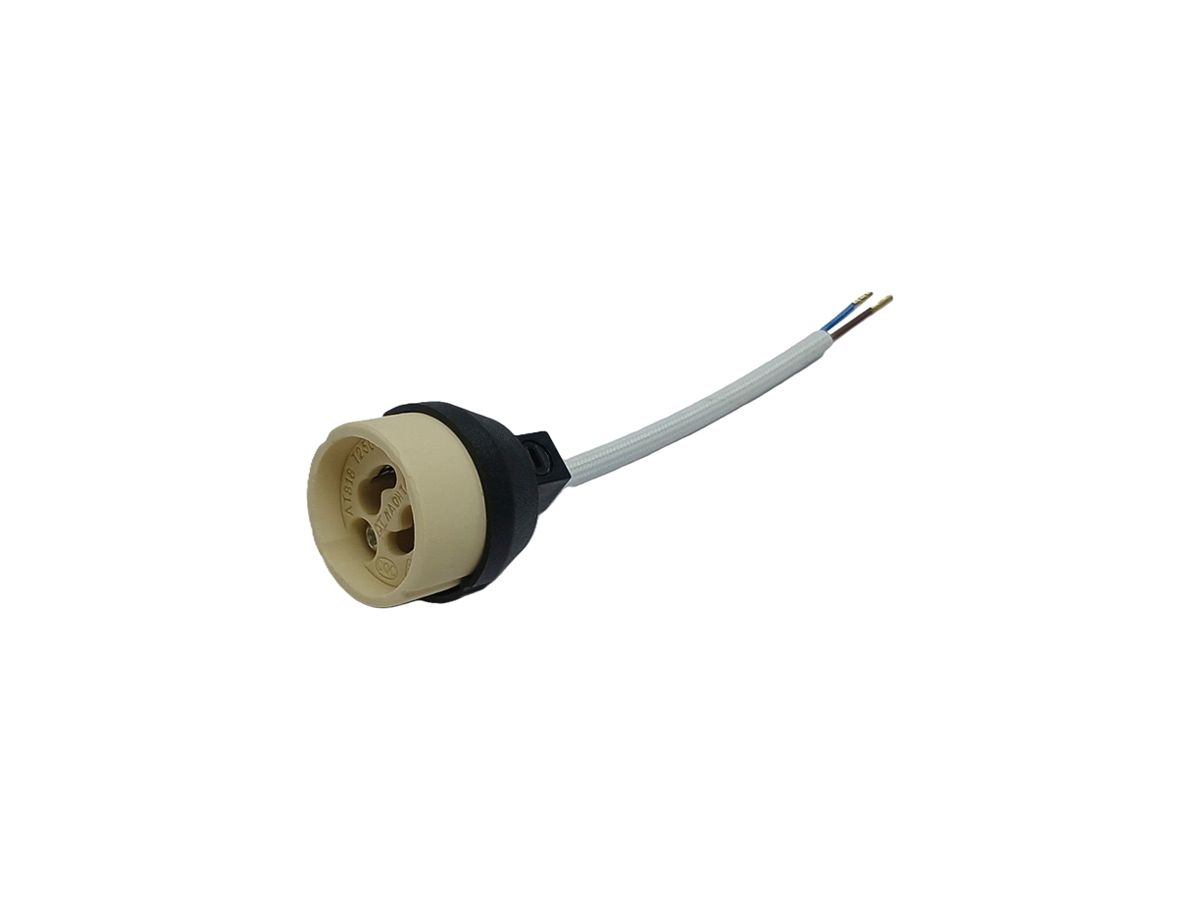 Fassung ELBRO GZ10/GU10 Keramik mit Zugentlastung 0.75mm²