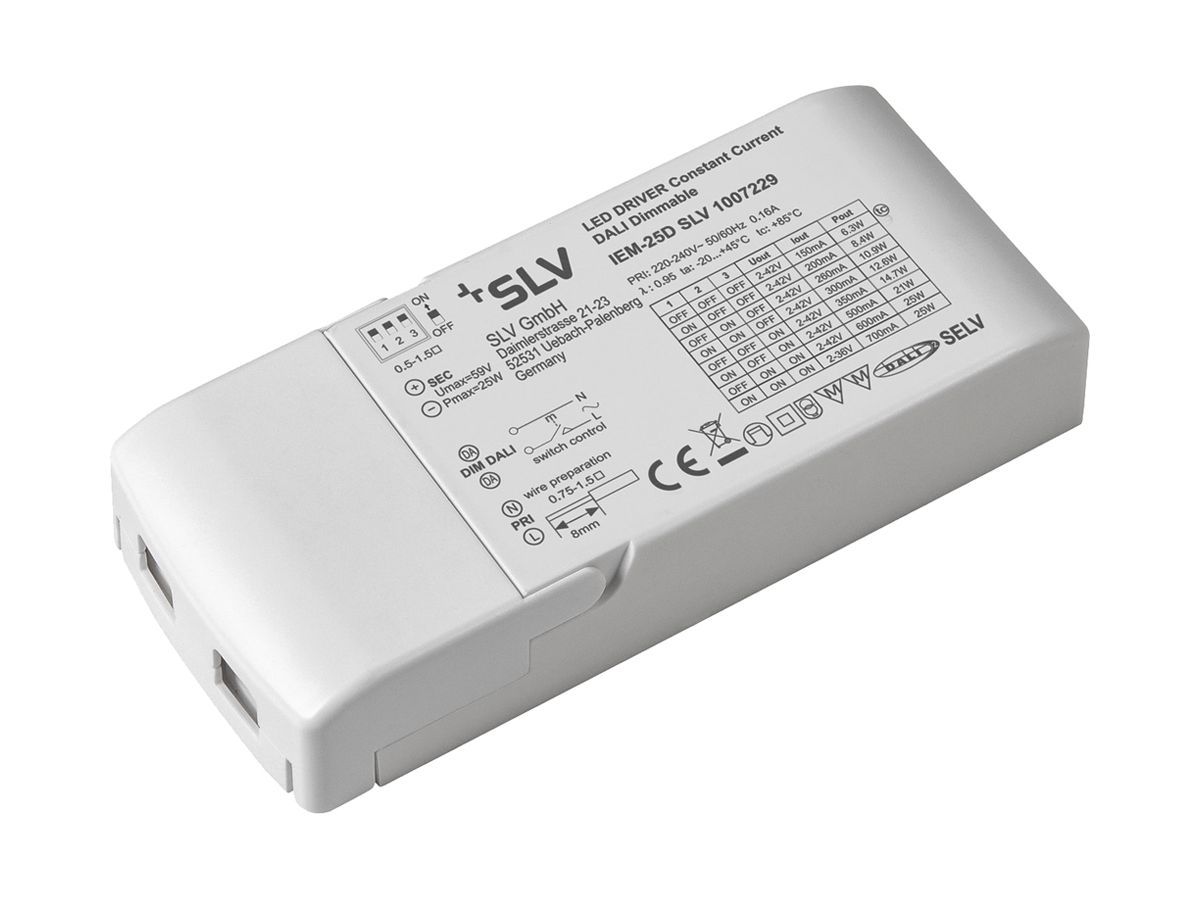 LED-Betriebsgerät SLV 25W 2…42V 150…700mA DALI DIM