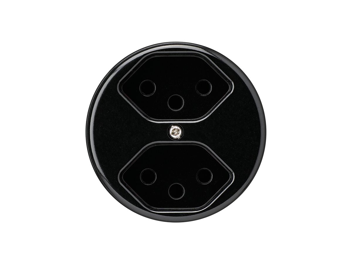 Einsatz zu UP-Steckdose basico 2×Typ 13 schwarz