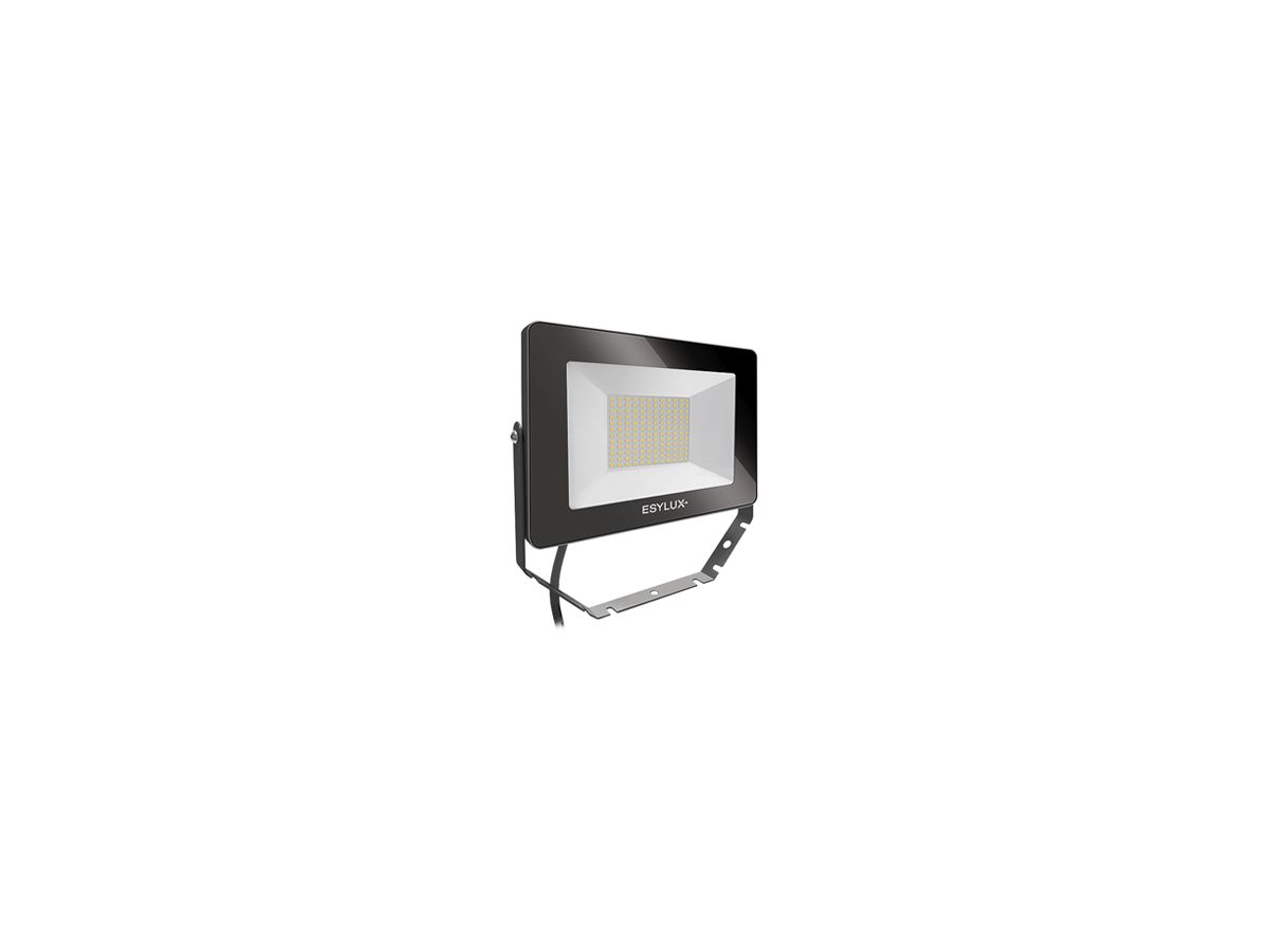 LED-Strahler ESYLUX OFL BASIC, 50W 3000K 5000lm 240×32×170mm IP65, schwarz