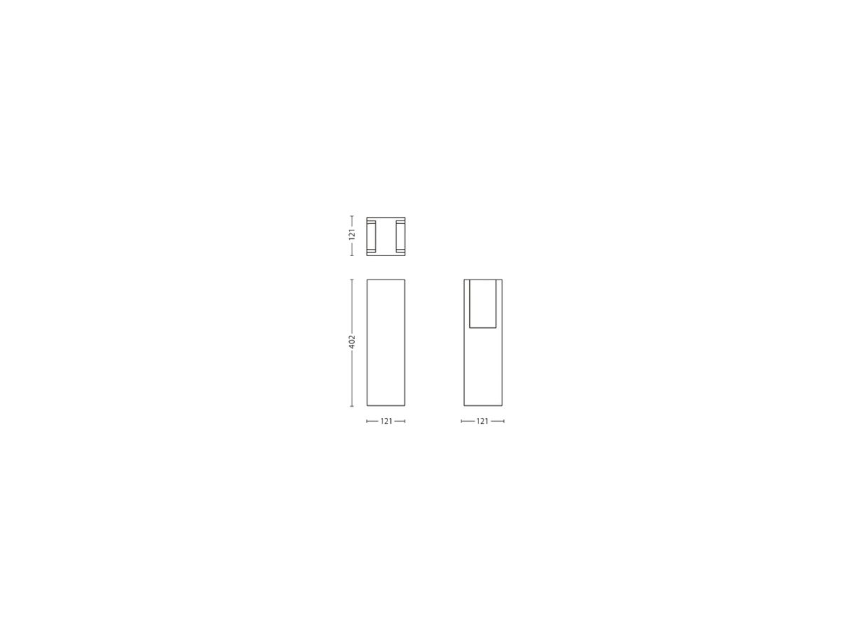 Wegeleuchte Philips Bridge E27 1×42W 402mm IP44 anthrazit