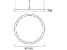 LED-Pendelleuchte Sylvania Nilo 88W 9570lm 840 DALI EM Ø1200mm weiss