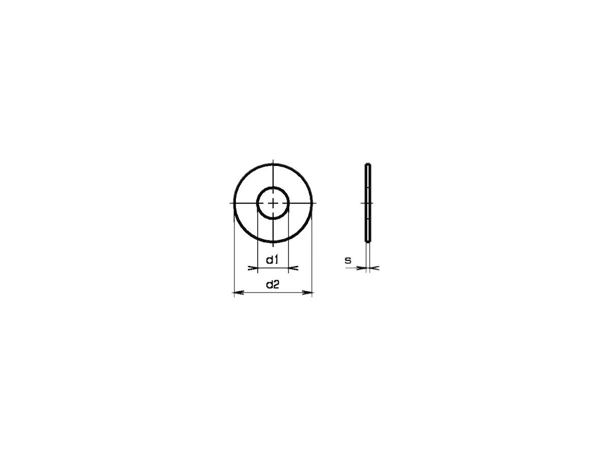 U-Scheibe M3 10×3.2×0.5mm DIN 125A verz.bl, halbstark