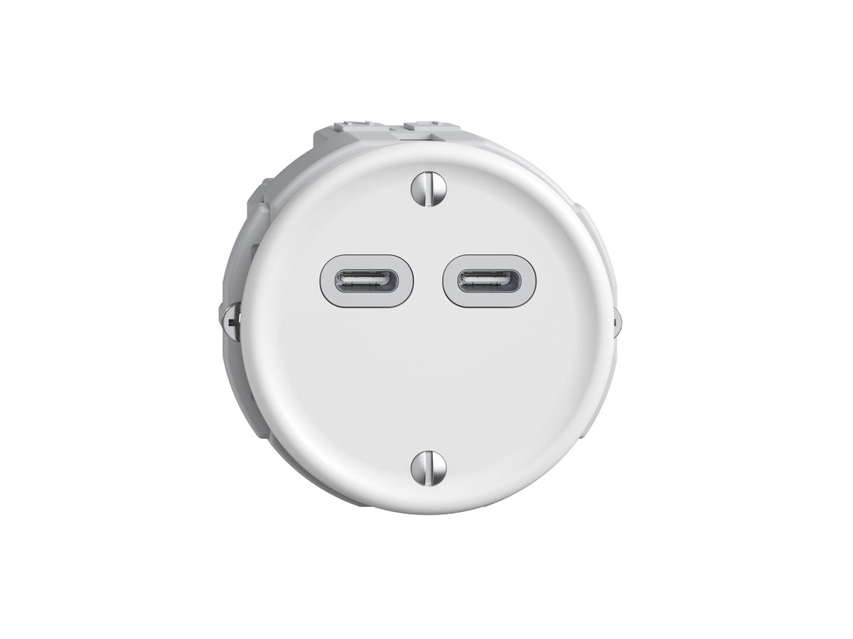 Steckdose USB 18W 2×Typ C Feller STANDARDdue Q 230V 3600mA weiss