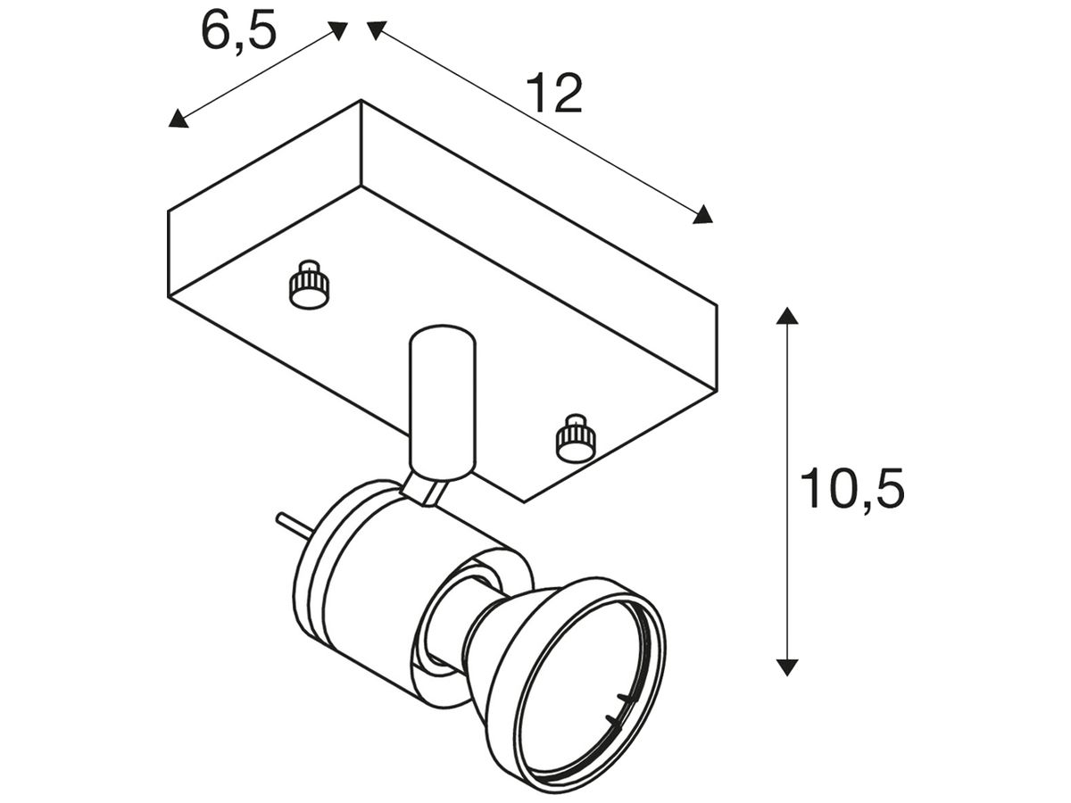 Decken-/Wandleuchte SLV ASTO, GU10 75W IP20 Aluminium gebürstet