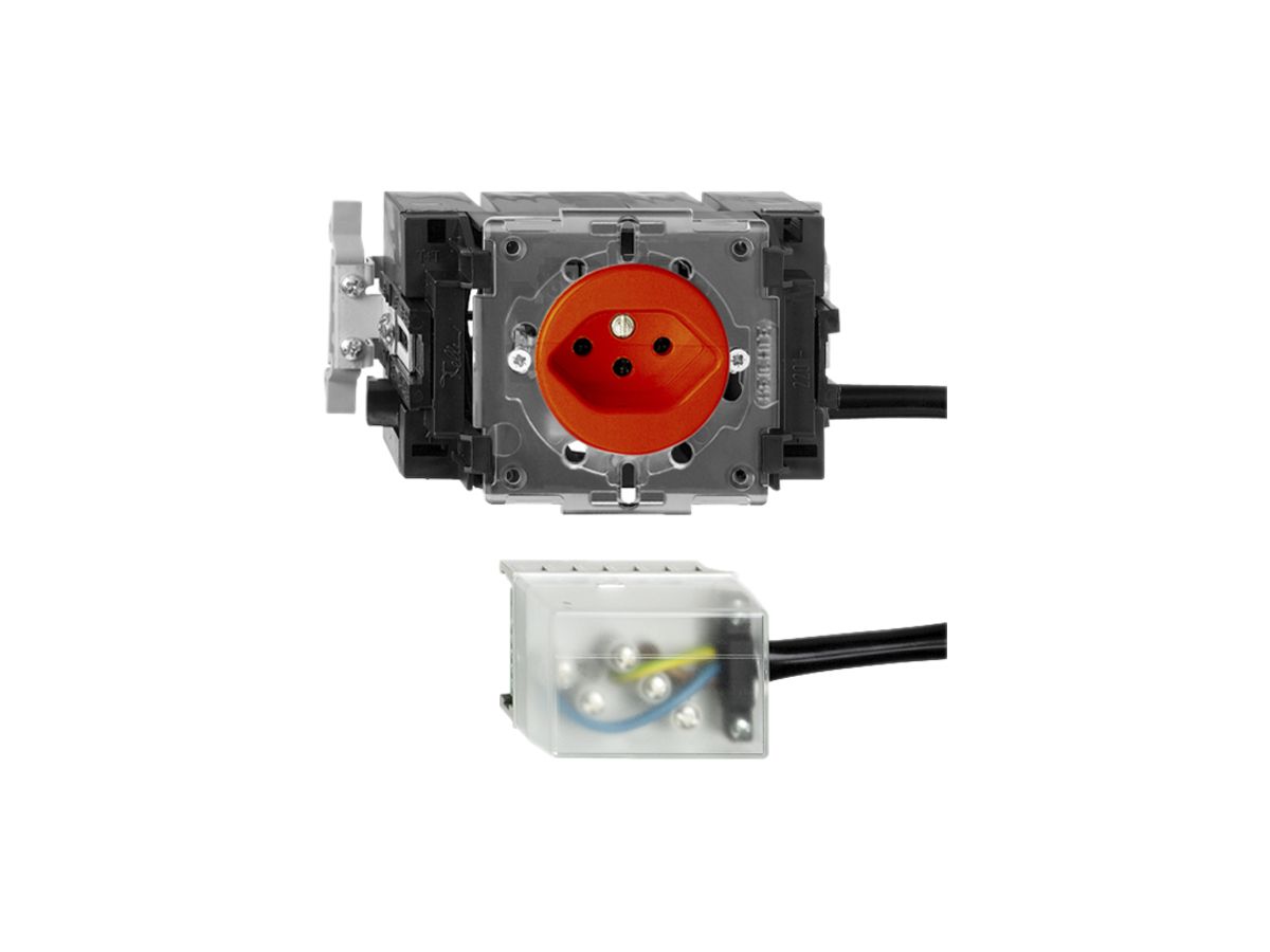 EB-Steckdose FH T13 L1 orange 53mm Snap für Flachkab.Powerbus