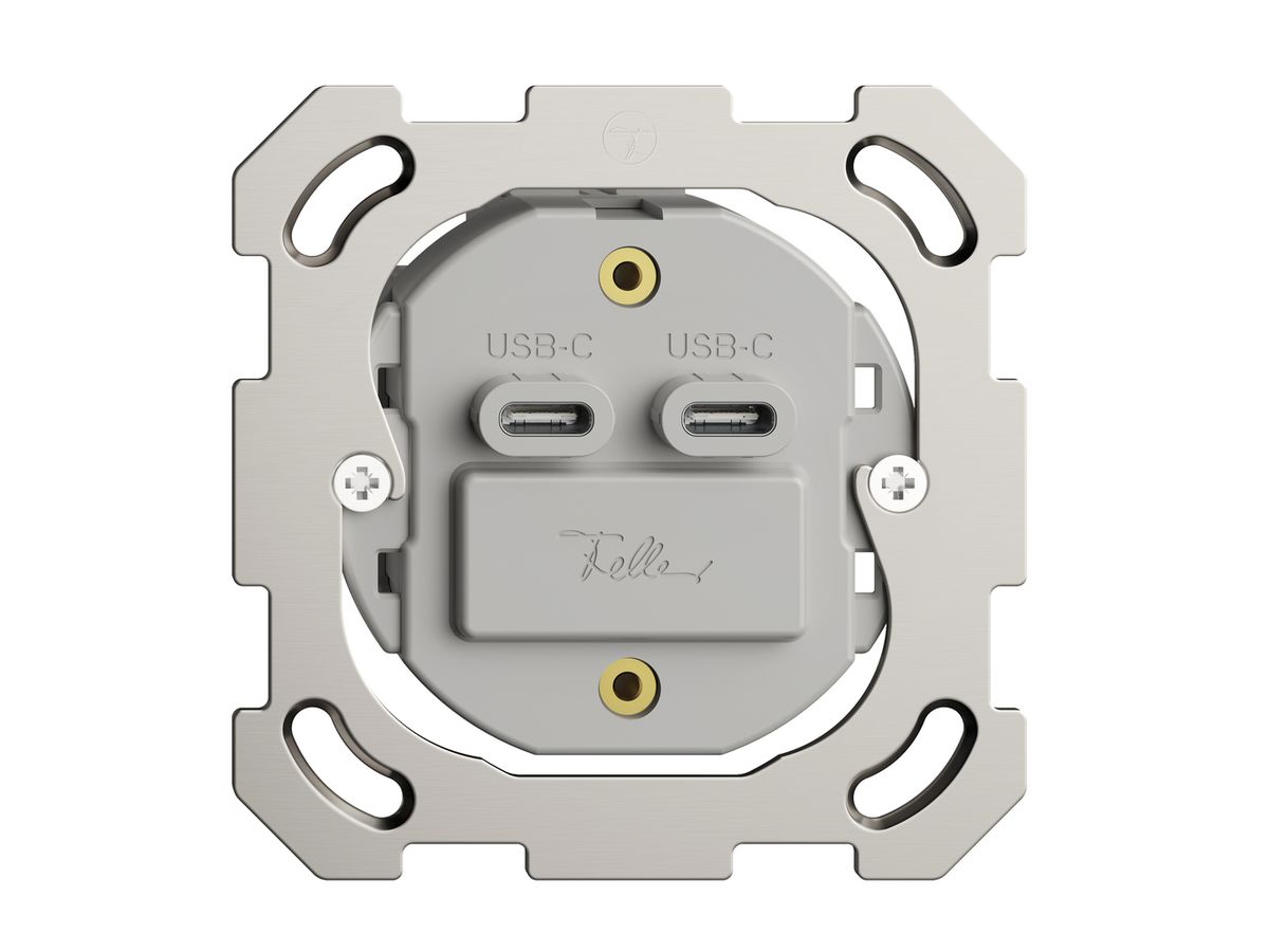 UP-Steckdose USB 18W 2×Typ C Feller BSM 230V 3600mA