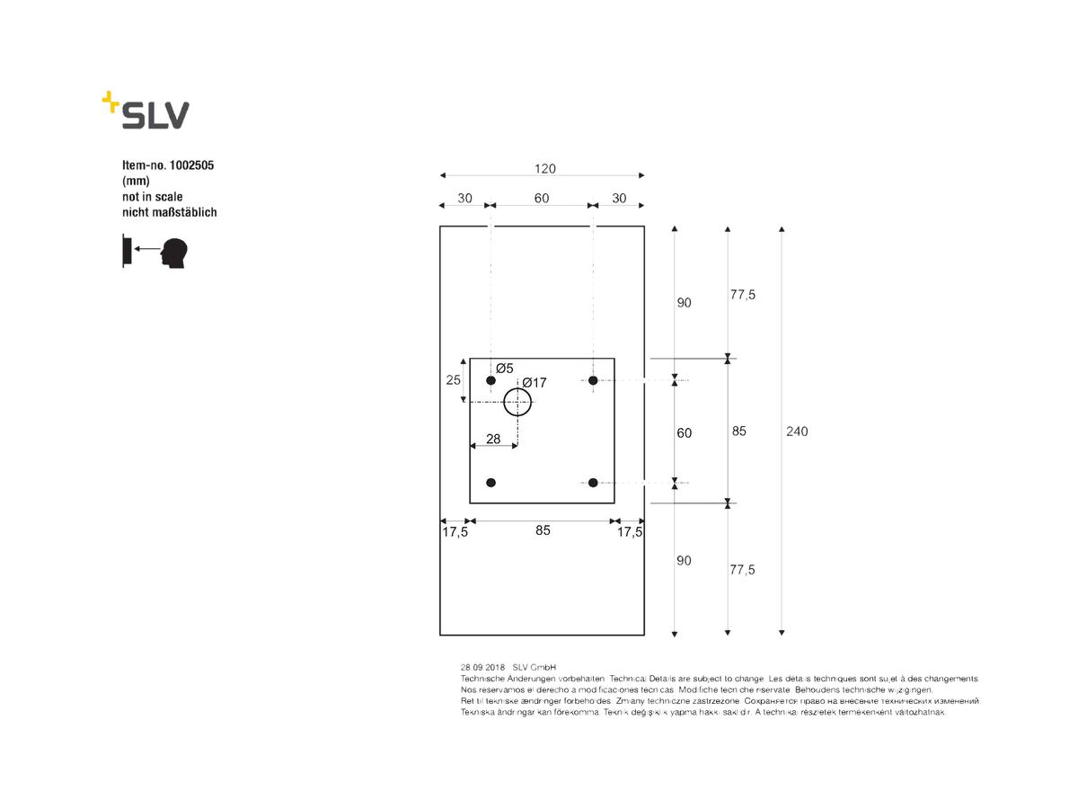 LED-Wandleuchte SLV VILUA UP/DOWN WL 16W 784lm 3000K IP54 240×120×66mm anthrazit
