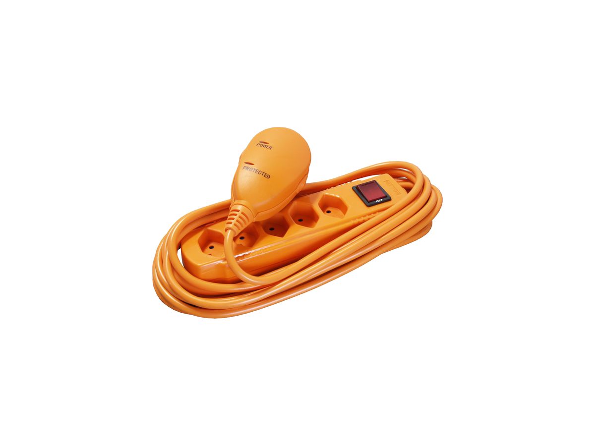 Mehrfachsteckdose mit Schalter ELBROLINE 5×T13 5m orange