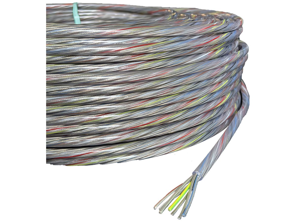 Kabel Elektrogros TDLR 7×0.75mm² transparent Rolle à 100m