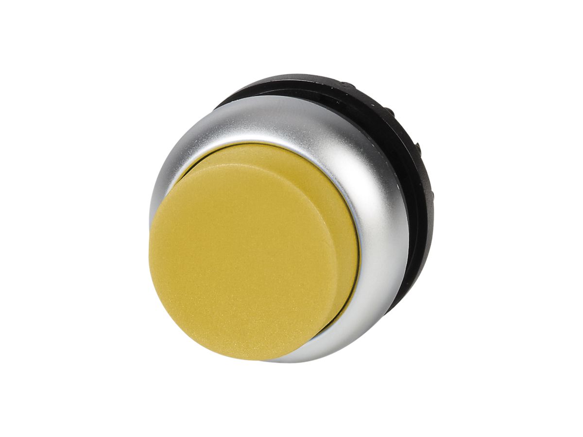 Leucht-Drucktaste ETN RMQ hoch gelb, rastend, Ring verchromt