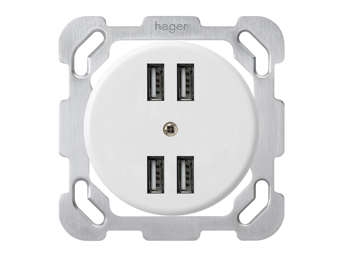 UP-Steckdose 4×USB basico B 2400mA weiss