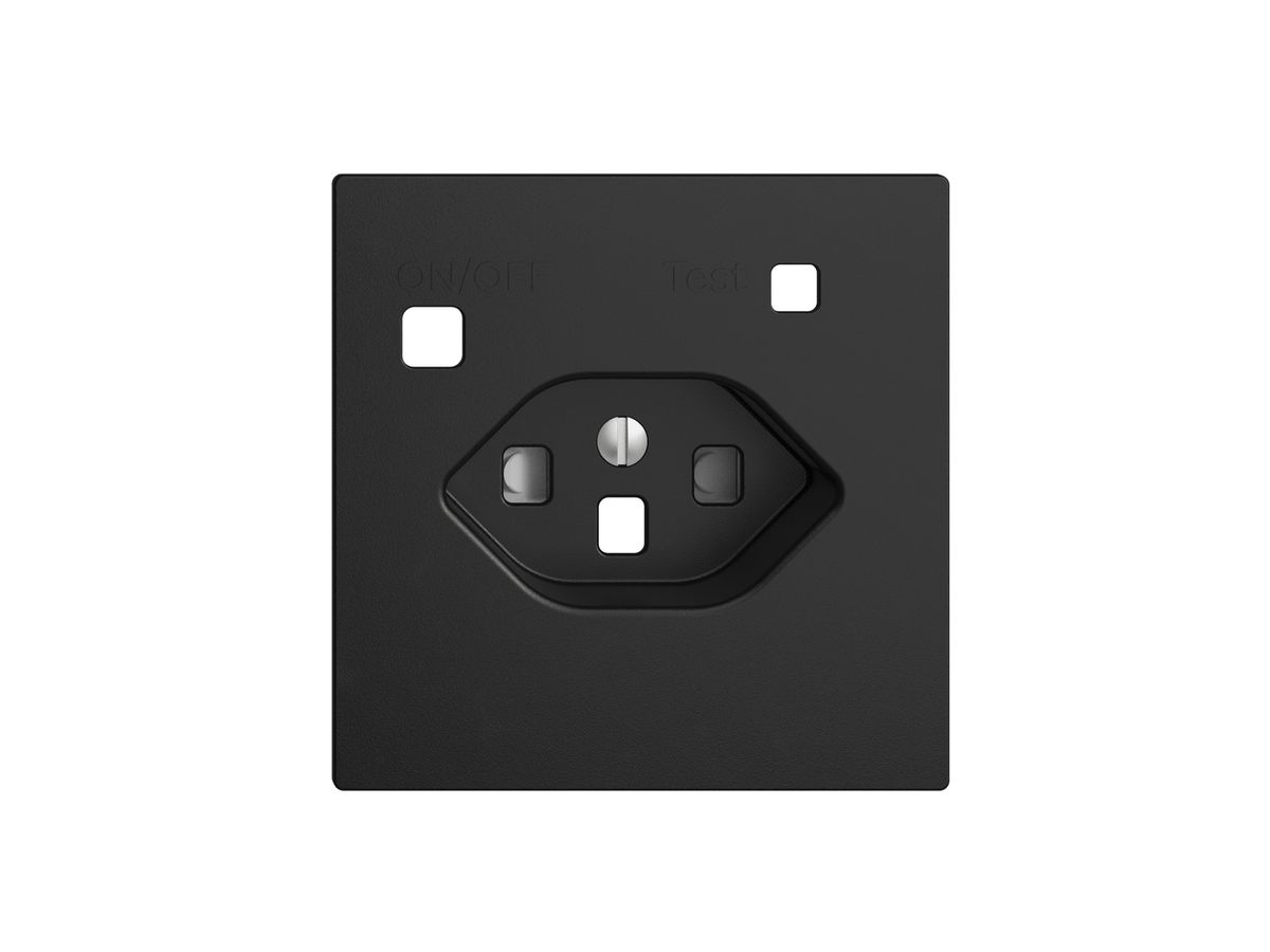 Frontset EDIZIOdue zu FI-Steckdose F, T23, shutter, schwarz