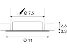 Einbaurahmen SLV NEW TRIA 75 Aluminium Ø110×26mm weiss